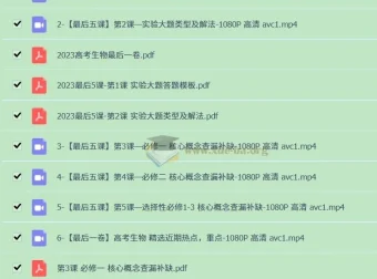 2023高考生物最后5课：高中生物提分利器