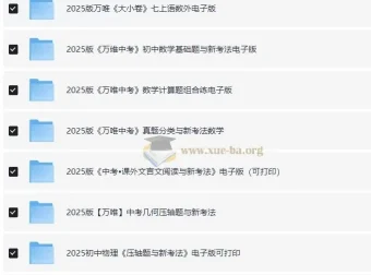 2025版万唯初中学习资料合集