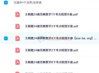 王朝霞考点梳理手册（2024年春季 1 – 6 年级下册苏教版数学）