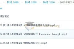 李伟高三高考化学密训班
