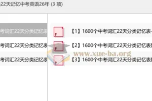 中考英语高频1600词22天分类记忆资料