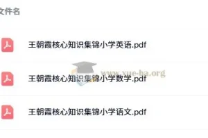 王朝霞小学语文数学英语核心知识集锦