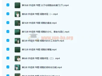 高一生物必修1必修2同步基础课程98讲合集（林祖荣+张超）