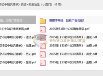 2025版53初中知识清单（英语+政史地生）