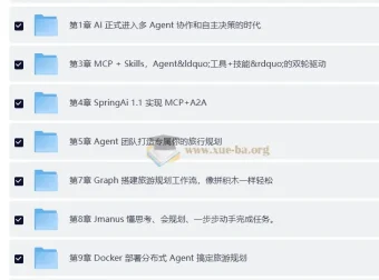多Agent+Skills+SpringAI构建自主决策智能体实战教程（前11章）