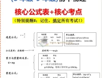2026初中物理知识清单：核心公式与可信考点速查手册