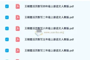 【2024秋】王朝霞活页默写语文（人教版1-6年级上册）