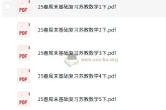 苏教版小学数学1-6年级下册《周末基础复习》25春 高清PDF合集