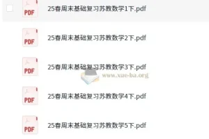 苏教版小学数学1-6年级下册《周末基础复习》25春 高清PDF合集
