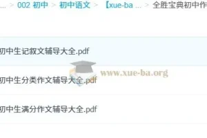 全胜宝典初中作文辅导大全：三册PDF助力写作提升