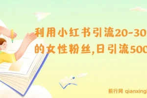 小红书精准引流攻略：20-30岁女性粉丝日增500+实操指南