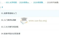 2026考研数学高数零基础入门 韦林余炳森全程班