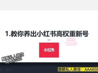 小红书高权重账号养成与精准引流实战课程