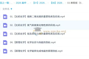 2026高中化学 高一化学 郑瑞 S寒假班