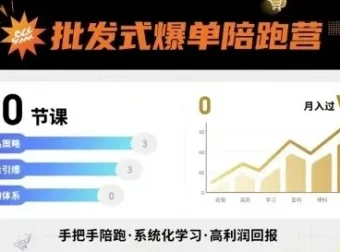 批发式爆单陪跑营：20节实战课拆解私域成交与社群运营全流程