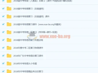 2018初中物理中考总复习全套资料