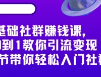 零基础社群赚钱课：从引流到变现，20节系统课带你轻松入门