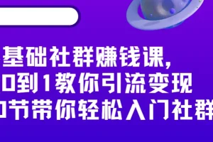 零基础社群赚钱课：从引流到变现，20节系统课带你轻松入门