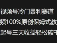 视频号冷门暴利赛道：中老年粉原创内容保姆级教学