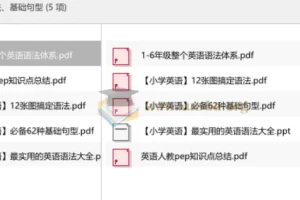 小学英语语法与基础句型全掌握