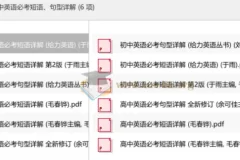 初中高中英语必考短语与句型详解