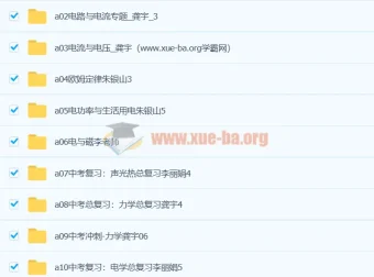 初三物理视频教程合集：12章系统复习与中考冲刺