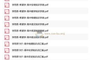 高中全科《XES高中知识手册》PDF合集，学而思名师精编考点速查