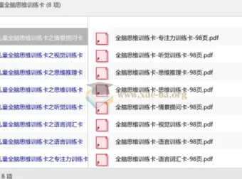 儿童全脑思维训练卡：情景提问、视觉训练、思维推理等八大主题练习册