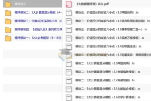 睿叔物理·绝密大数据精押课程讲义与视频精讲
