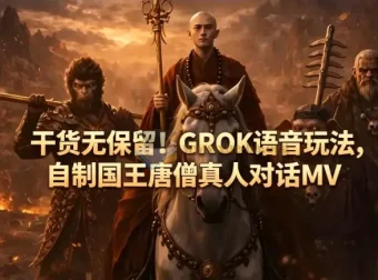 GROK语音玩法教程：自制国王唐僧真人对话MV