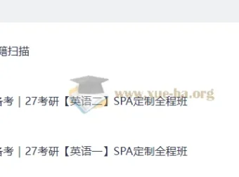 2027考研英语全程备考：石雷鹏橙啦SPA定制课程