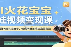 AI火花宝宝萌娃视频变现课：AI视频制作与提示词技巧，低成本抢占萌娃流量赛道