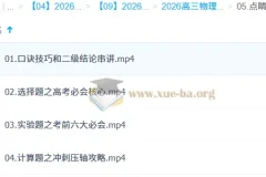 张雯2026高考物理三轮点睛班 考前冲刺突破