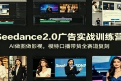 Seedance2.0广告实战训练营：AI做图做影视，模特口播带货全赛道复刻