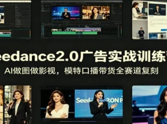 Seedance2.0广告实战训练营：AI做图做影视，模特口播带货全赛道复刻