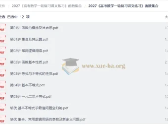 2027高考数学一轮复习讲义练习：函数与集合专题精讲