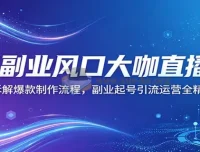AI副业风口大咖直播课：爆款制作与起号引流运营全攻略
