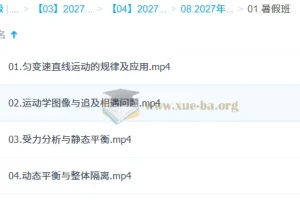 2027高三物理一轮暑假班 许纪悦 匀变速运动与受力分析精讲