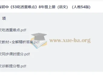 2027版初中语文《53吃透重难点》八年级上册（人教五四制）备考资料