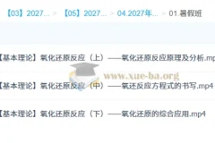 2027高三化学一轮复习 马凯鹏暑假班 氧化还原反应精讲