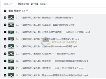 藏象学说35集完整版——中医五脏六腑功能详解视频教程