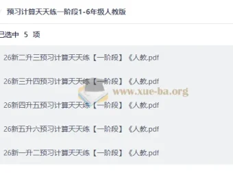 预习计算天天练一阶段1-6年级人教版 暑假数学口算竖式脱式专项训练