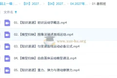 2027高中高一物理 章进 一轮暑假班系统课程