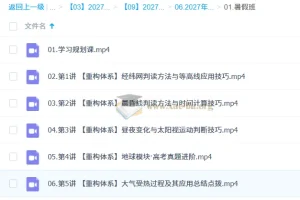 2027高三高考地理 王群 暑假班