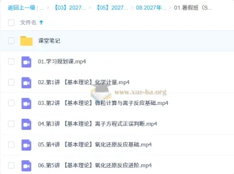 2027高三高考化学 缑振东 暑假班（S）系统复习课程