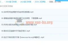 2024高三高考 王羽物理 二轮复习 思维拔高与数学方法专项突破
