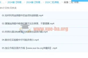 2024高三高考 王羽物理 二轮复习 思维拔高与数学方法专项突破