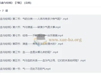 气血与经络（7集全）中医基础理论视频教程