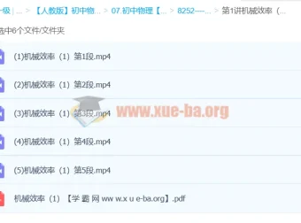 初中物理《姚老师讲物理》力学版块—机械效率专题精讲3讲全