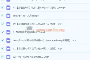 2024A+秋季班（下）初一数学培训课程 徐丝雨主讲
